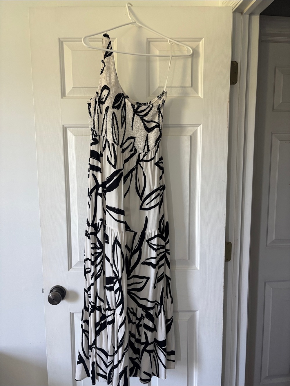 White and Black Floral Maxi Dress - Sleeveless Summer Dress